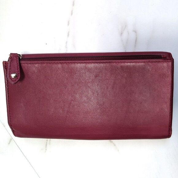 Coach Burgundy Signature Large Fold Wallet - Picture 15 of 16
